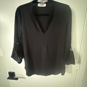 Cult Black Blouse Gathered Sleeve M